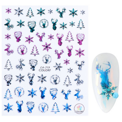 Snježna pahuljica Nail Art Dekoracija Zimski božićni dizajn 3D bijela snježna naljepnica Samoljepljivi klizač za novogodišnju manikuru Naljepnice 897 CHF