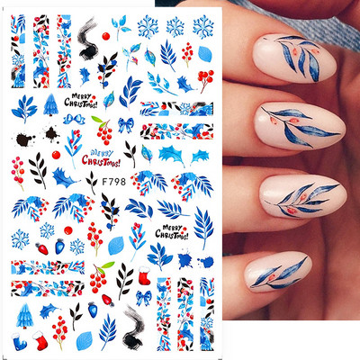 Snježna pahuljica Nail Art Dekoracija Zimski božićni dizajn 3D bijela snježna naljepnica Samoljepljivi klizač za novogodišnju manikuru Naljepnice 897 CHF