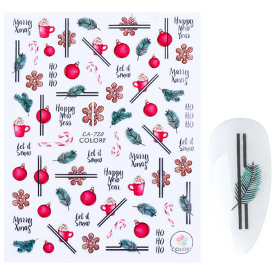 Snježna pahuljica Nail Art Dekoracija Zimski božićni dizajn 3D bijela snježna naljepnica Samoljepljivi klizač za novogodišnju manikuru Naljepnice 897 CHF