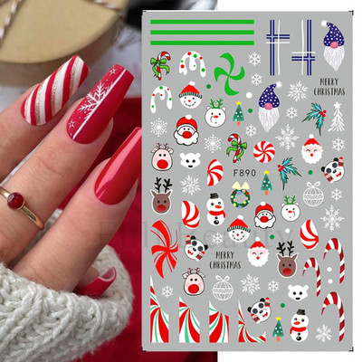 Snježna pahuljica Nail Art Dekoracija Zimski božićni dizajn 3D bijela snježna naljepnica Samoljepljivi klizač za novogodišnju manikuru Naljepnice 897 CHF