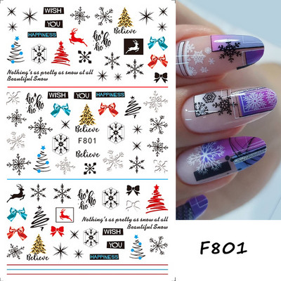 Snježna pahuljica Nail Art Dekoracija Zimski božićni dizajn 3D bijela snježna naljepnica Samoljepljivi klizač za novogodišnju manikuru Naljepnice 897 CHF