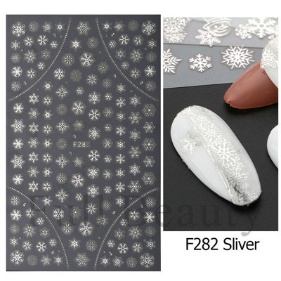 Snježna pahuljica Nail Art Dekoracija Zimski božićni dizajn 3D bijela snježna naljepnica Samoljepljivi klizač za novogodišnju manikuru Naljepnice 897 CHF