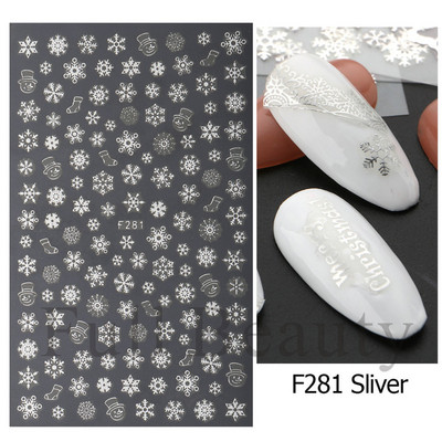 Snježna pahuljica Nail Art Dekoracija Zimski božićni dizajn 3D bijela snježna naljepnica Samoljepljivi klizač za novogodišnju manikuru Naljepnice 897 CHF