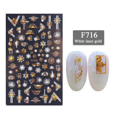 Snježna pahuljica Nail Art Dekoracija Zimski božićni dizajn 3D bijela snježna naljepnica Samoljepljivi klizač za novogodišnju manikuru Naljepnice 897 CHF