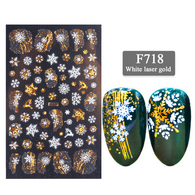 Snježna pahuljica Nail Art Dekoracija Zimski božićni dizajn 3D bijela snježna naljepnica Samoljepljivi klizač za novogodišnju manikuru Naljepnice 897 CHF