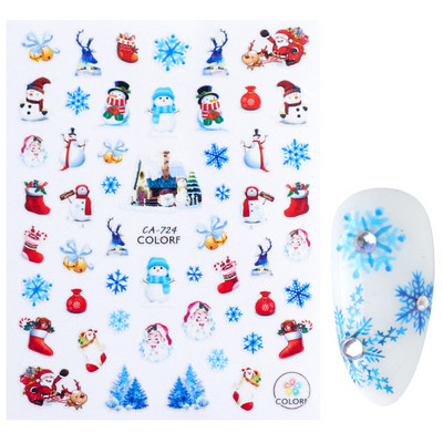 Snježna pahuljica Nail Art Dekoracija Zimski božićni dizajn 3D bijela snježna naljepnica Samoljepljivi klizač za novogodišnju manikuru Naljepnice 897 CHF