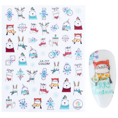 Snježna pahuljica Nail Art Dekoracija Zimski božićni dizajn 3D bijela snježna naljepnica Samoljepljivi klizač za novogodišnju manikuru Naljepnice 897 CHF