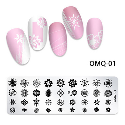 Nagu apzīmogošanas plāksnes Ziedu ģeometrija Dreamcatcher Butterfly Theme Nail Art Plate Dzīvnieku marmora nagu dizaina trafareti instrumenti 12*6cm
