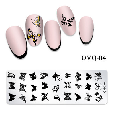 Nagu apzīmogošanas plāksnes Ziedu ģeometrija Dreamcatcher Butterfly Theme Nail Art Plate Dzīvnieku marmora nagu dizaina trafareti instrumenti 12*6cm