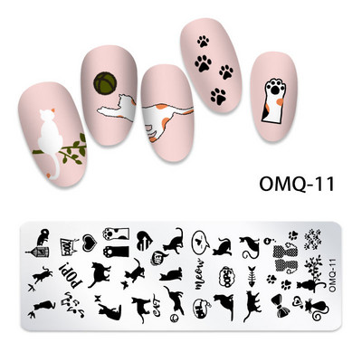 Nagu apzīmogošanas plāksnes Ziedu ģeometrija Dreamcatcher Butterfly Theme Nail Art Plate Dzīvnieku marmora nagu dizaina trafareti instrumenti 12*6cm