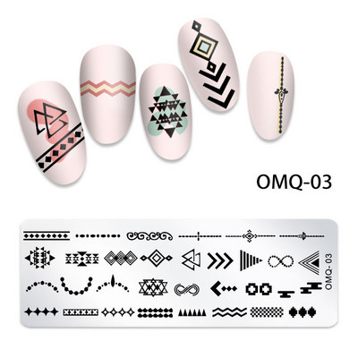 Nagu apzīmogošanas plāksnes Ziedu ģeometrija Dreamcatcher Butterfly Theme Nail Art Plate Dzīvnieku marmora nagu dizaina trafareti instrumenti 12*6cm
