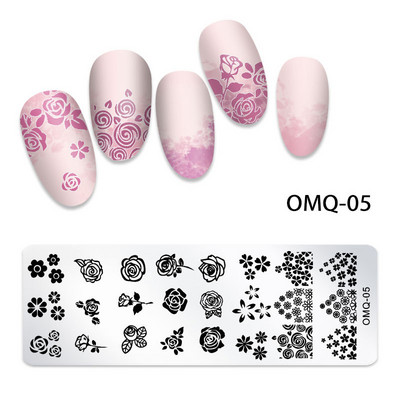 Nagu apzīmogošanas plāksnes Ziedu ģeometrija Dreamcatcher Butterfly Theme Nail Art Plate Dzīvnieku marmora nagu dizaina trafareti instrumenti 12*6cm