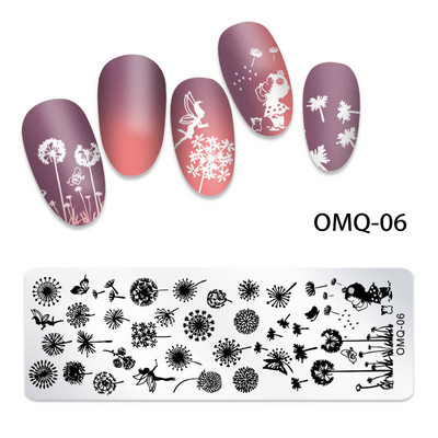Nagu apzīmogošanas plāksnes Ziedu ģeometrija Dreamcatcher Butterfly Theme Nail Art Plate Dzīvnieku marmora nagu dizaina trafareti instrumenti 12*6cm