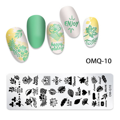 Nagu apzīmogošanas plāksnes Ziedu ģeometrija Dreamcatcher Butterfly Theme Nail Art Plate Dzīvnieku marmora nagu dizaina trafareti instrumenti 12*6cm