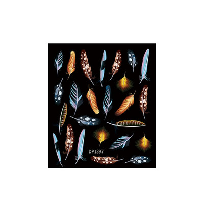 3D fluoreszkáló hullámvonal körömmatricák toll tűzijáték bolygó örvény szalag csík köröm matricák körömdíszítés