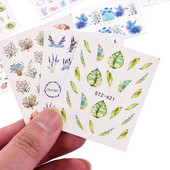 1/4 gab Romantic Flower Leaf Series Water Transfer Slider Decals Spring Nail Art Decoration Design Tetovējums manikīra folijas uzgaļiem