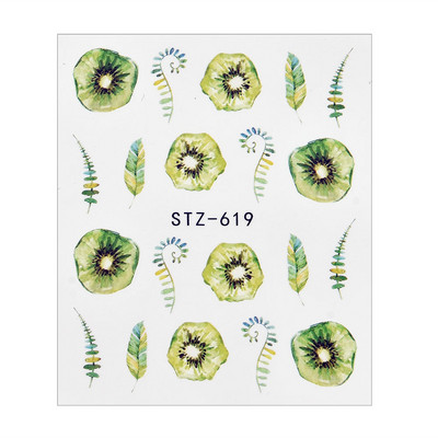 1/4 gab Romantic Flower Leaf Series Water Transfer Slider Decals Spring Nail Art Decoration Design Tetovējums manikīra folijas uzgaļiem