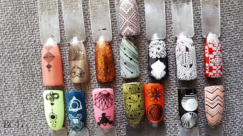 Geometria téglalap bélyegzősablon virág geometriai mintás manikűr körömdíszítő bélyegző képtábla