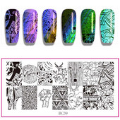 Ștampilarea unghiilor 12*6cm farfurii Seria Floră și Faună Umană Design DIY Șablon de imagine pentru ștampila pentru arta unghiilor