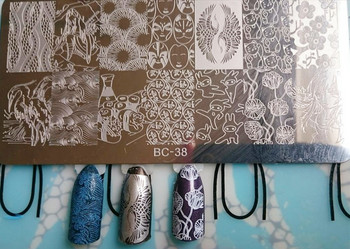 Щамповане на нокти 12*6 см плочи Серия от човешка флора и фауна Направи си сам Дизайн на печат за нокти Шаблон за изображение
