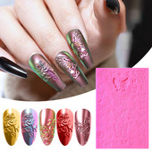 Alat za ukrašavanje silikonskih leptira za ukrašavanje noktiju Silikonski predložak za ukrašavanje noktiju Kalup za nokte u prahu Kromirani dodaci za manikuru nail art
