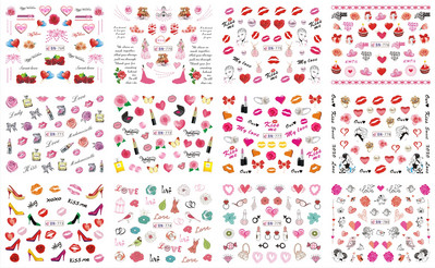 12db Cute Cows Prints Körömmatricák Fekete Fehér Tejes Tehenek Vízcsúszdák körmökhöz Fun Farm Manikűr Barkács Dekor Köröm Szerszámok SABN