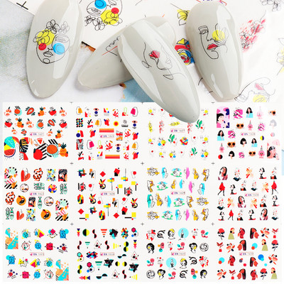 12db Cute Cows Prints Körömmatricák Fekete Fehér Tejes Tehenek Vízcsúszdák körmökhöz Fun Farm Manikűr Barkács Dekor Köröm Szerszámok SABN