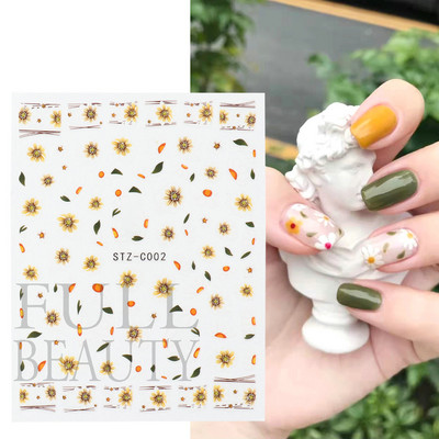 3D-kleebised Nail Art Hortensia kroonleht Lilla Roosad Õied Kleebised Lillelised Lehed Liugurid küüntele Maniküüri tarvikud BESTZ-C001