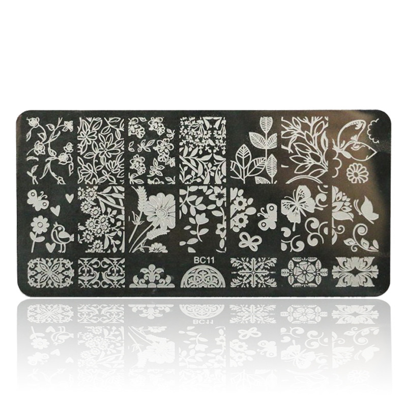 Όλα τα φύλλα Μοτίβο δάσους Ζωικά δέντρα Πρότυπο σφραγίδας εικόνας 6*12 εκ.