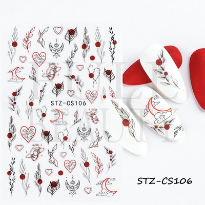 3D-kevadine akvarell küünekleebis Disain lilla lillega lehtede liugur küünekunsti kaunistus Lillelakk Kleebised maniküüri tööriist GLF850