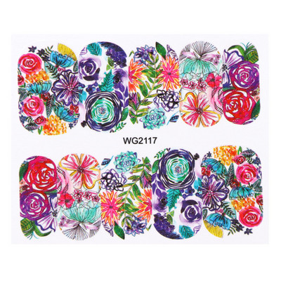 1 τεμ. Αυτοκόλλητα για νύχια Τριαντάφυλλα λουλούδια Σχέδια συρόμενα Διακοσμητικά νυχιών Μανικιούρ Νερό Αυτοκόλλητα Πολωνικά Φύλλα μεταφοράς Συμβουλή TRWG-1