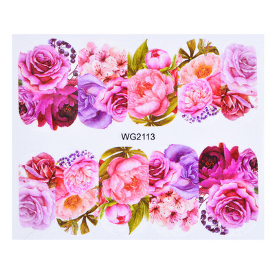 1 τεμ. Αυτοκόλλητα για νύχια Τριαντάφυλλα λουλούδια Σχέδια συρόμενα Διακοσμητικά νυχιών Μανικιούρ Νερό Αυτοκόλλητα Πολωνικά Φύλλα μεταφοράς Συμβουλή TRWG-1