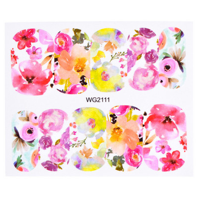 1 τεμ. Αυτοκόλλητα για νύχια Τριαντάφυλλα λουλούδια Σχέδια συρόμενα Διακοσμητικά νυχιών Μανικιούρ Νερό Αυτοκόλλητα Πολωνικά Φύλλα μεταφοράς Συμβουλή TRWG-1