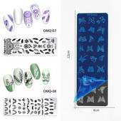 Predložak za ispis noktiju u japanskom stilu, Alati za nokte na ploči za ispis mramornih božićnih pahuljica