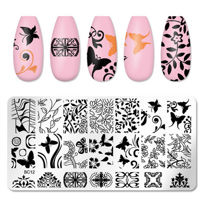 Plăci de ștanțare Scorpion, lebădă, iepure, pisică, imagine animală, șablon din oțel inoxidabil, tipar pentru unghii, textura