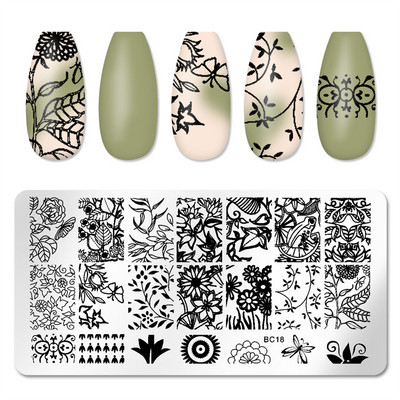 Plăci de ștanțare Scorpion, lebădă, iepure, pisică, imagine animală, șablon din oțel inoxidabil, tipar pentru unghii, textura