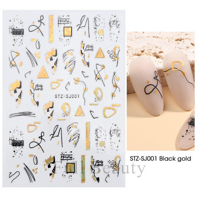 Αυτοκόλλητο νυχιών σε 5D λευκό ανάγλυφο λουλούδι, Χειμερινή χαραγμένη κόλλα σε γραμμή πεταλούδας, ολισθαίνοντα διακοσμητικό για μανικιούρ Decal NFSTZ-5D037