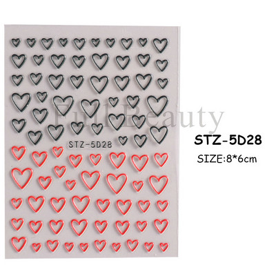 Αυτοκόλλητο νυχιών σε 5D λευκό ανάγλυφο λουλούδι, Χειμερινή χαραγμένη κόλλα σε γραμμή πεταλούδας, ολισθαίνοντα διακοσμητικό για μανικιούρ Decal NFSTZ-5D037