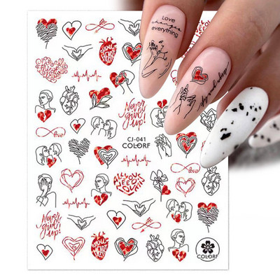 3D holografsko srce, slovo, naljepnica za nokte, cvijet, zvijezda, romantična naljepnica za Valentinovo, dodaci za nokte, naljepnice, pribor za nokte