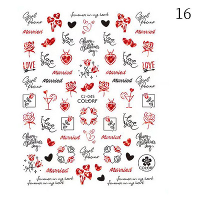 3D holografsko srce, slovo, naljepnica za nokte, cvijet, zvijezda, romantična naljepnica za Valentinovo, dodaci za nokte, naljepnice, pribor za nokte