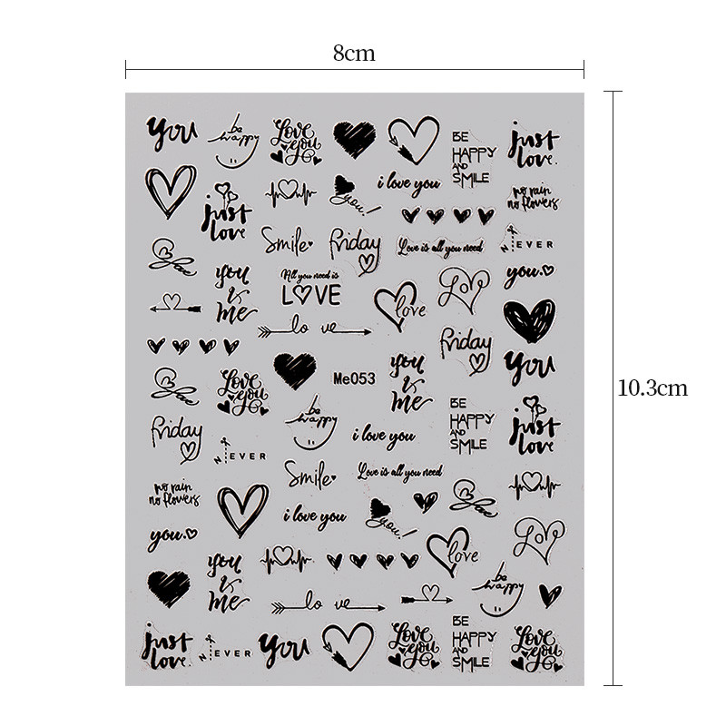 3D holografsko srce, slovo, naljepnica za nokte, cvijet, zvijezda, romantična naljepnica za Valentinovo, dodaci za nokte, naljepnice, pribor za nokte