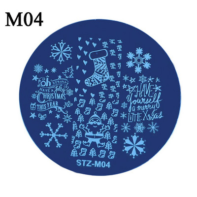 Moda din oțel inoxidabil frumusețe fulg de zăpadă floare elan ștampila șablon plăci de ștanțare șablon rotund pentru arta unghiilor de Crăciun