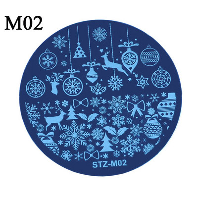 Moda din oțel inoxidabil frumusețe fulg de zăpadă floare elan ștampila șablon plăci de ștanțare șablon rotund pentru arta unghiilor de Crăciun