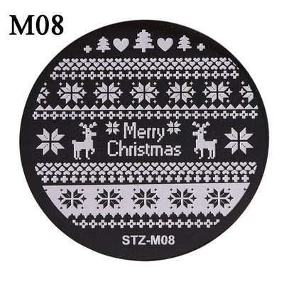 Moda din oțel inoxidabil frumusețe fulg de zăpadă floare elan ștampila șablon plăci de ștanțare șablon rotund pentru arta unghiilor de Crăciun