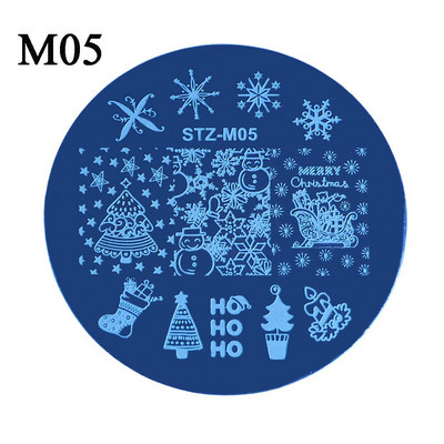 Moda din oțel inoxidabil frumusețe fulg de zăpadă floare elan ștampila șablon plăci de ștanțare șablon rotund pentru arta unghiilor de Crăciun