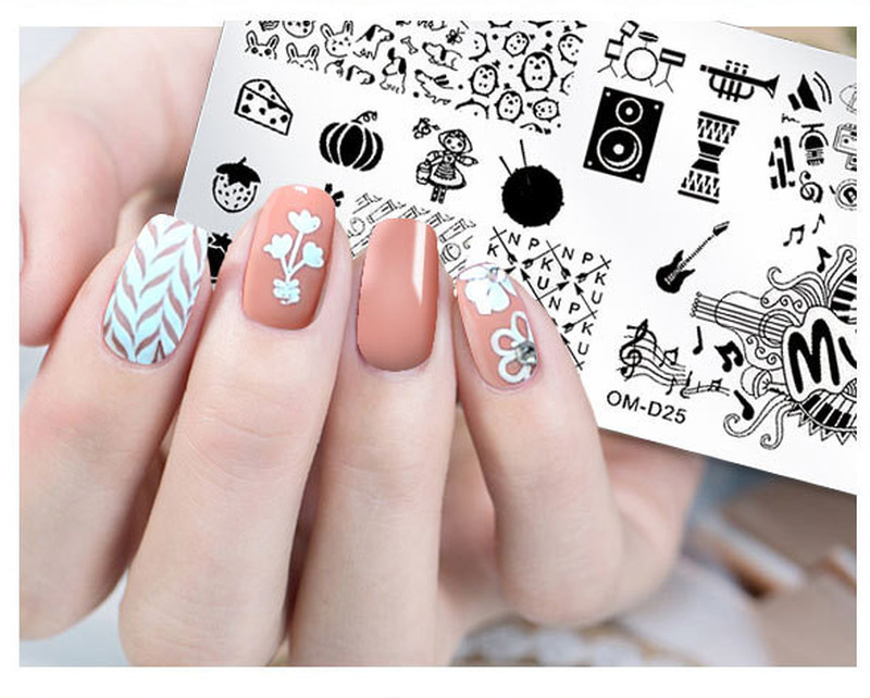 Modni novi 12*6cm Nail Art Predlošci Dizajn ploča za utiskivanje Cvijet Životinje Staklo Temperatura Čipka Predlošci za pečate Slika ploča