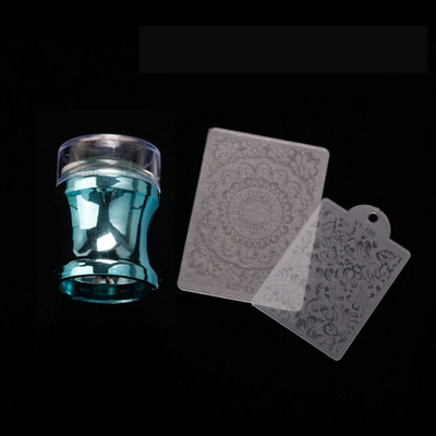 Комплект плочи за щамповане на нокти Прозрачен силикон за глава Маникюр Скрепер Полски шаблони за трансфер Комплекти с ноктопластика Drop Доставка