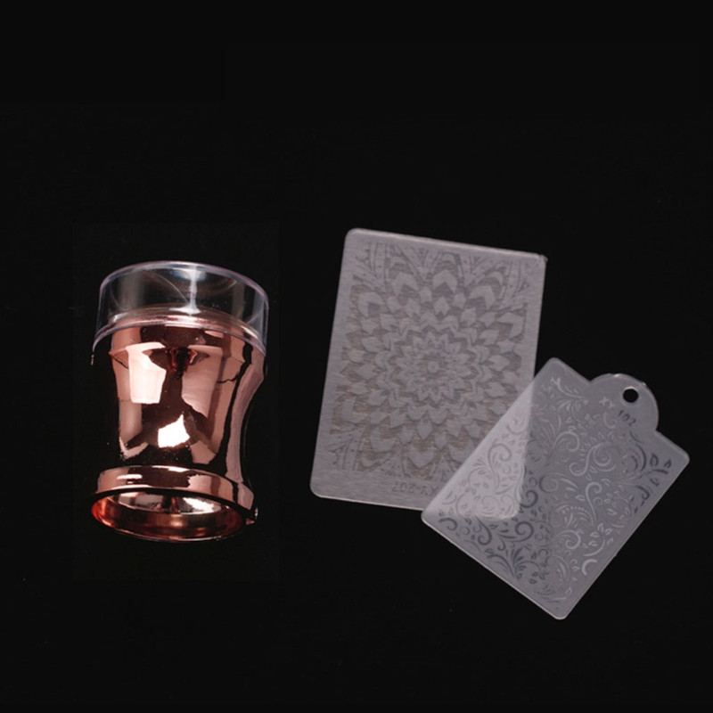 Комплект плочи за щамповане на нокти Прозрачен силикон за глава Маникюр Скрепер Полски шаблони за трансфер Комплекти с ноктопластика Drop Доставка