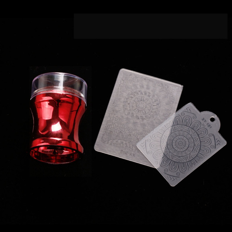 Комплект плочи за щамповане на нокти Прозрачен силикон за глава Маникюр Скрепер Полски шаблони за трансфер Комплекти с ноктопластика Drop Доставка