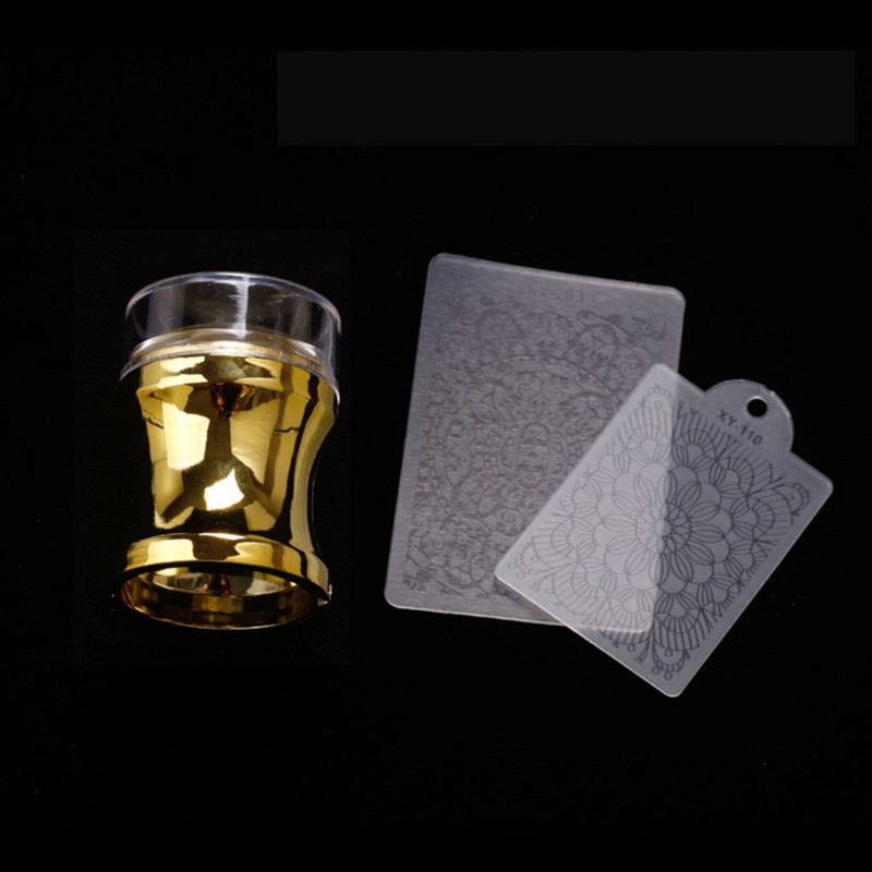 Комплект плочи за щамповане на нокти Прозрачен силикон за глава Маникюр Скрепер Полски шаблони за трансфер Комплекти с ноктопластика Drop Доставка